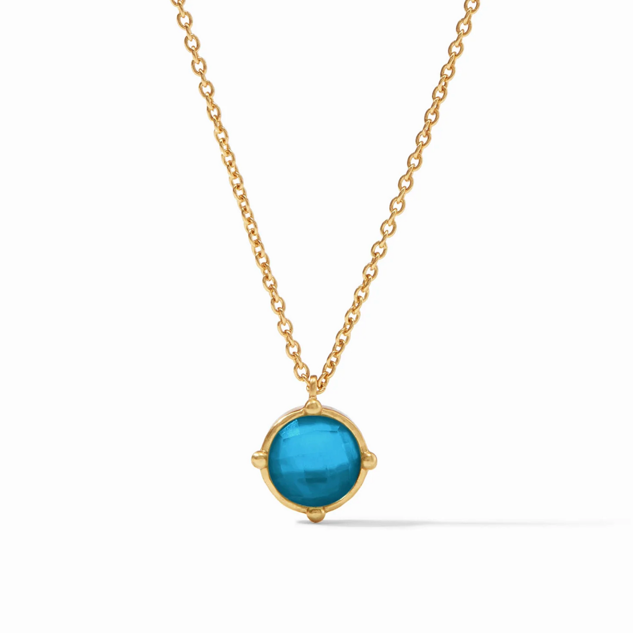 Julie Vos Honeybee Solitaire Necklace, Iridescent London Blue