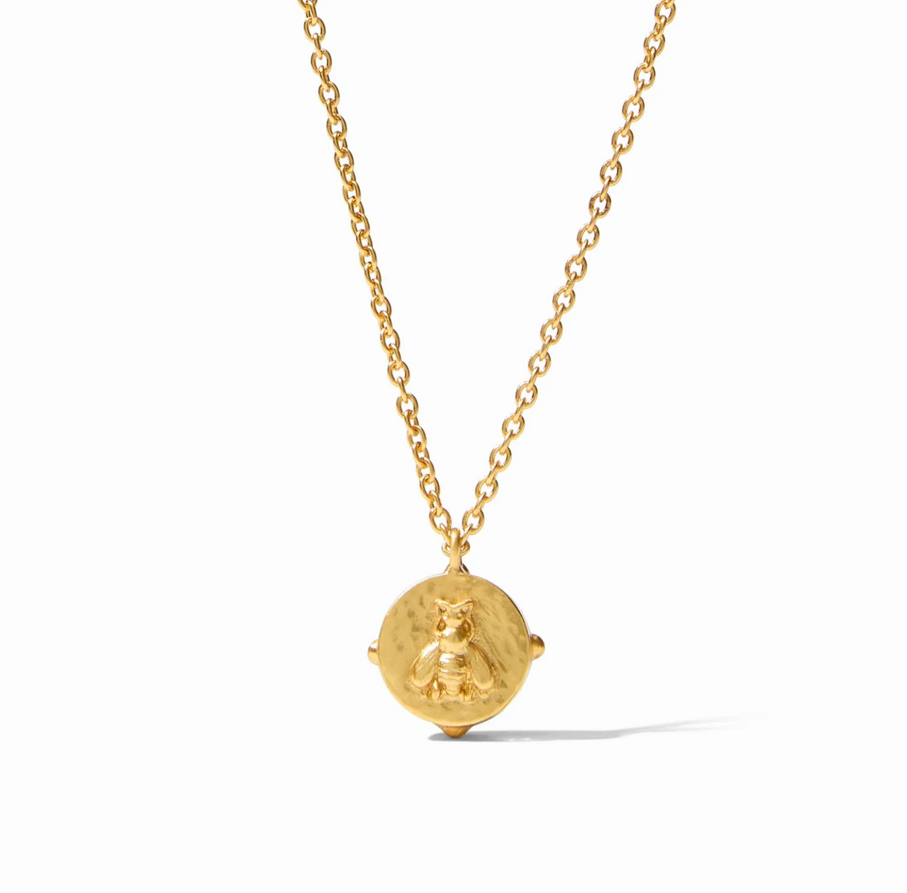 Julie Vos Honeybee Solitaire Necklace, Iridescent Emerald Green