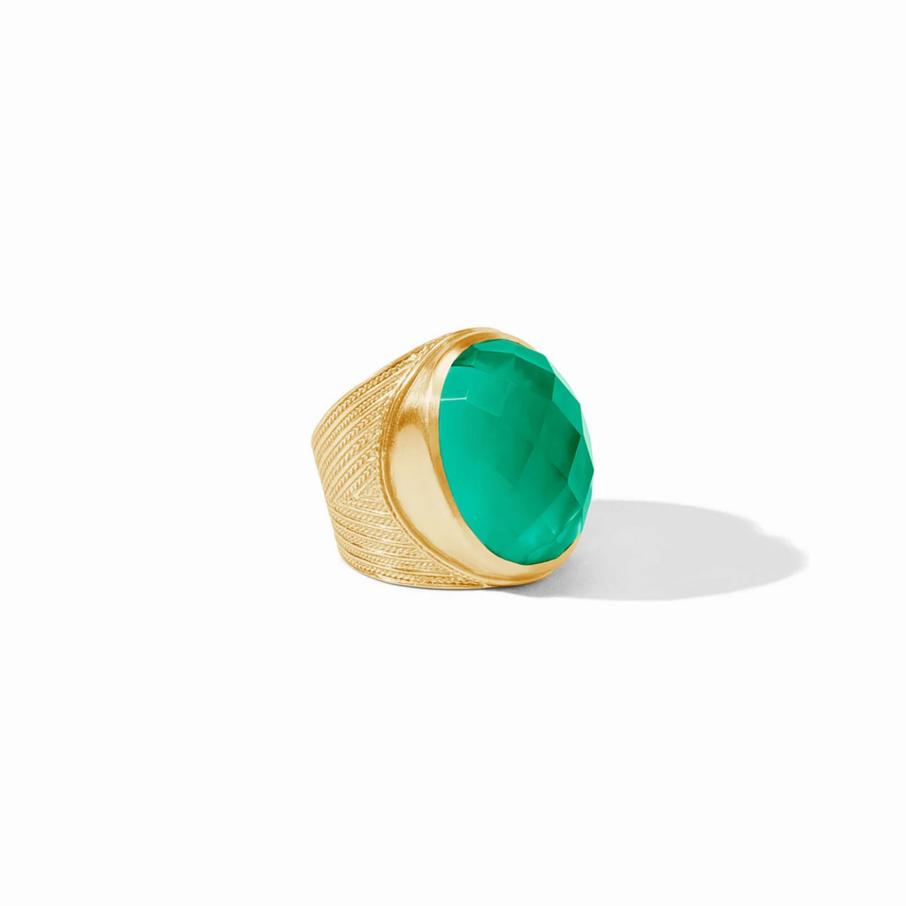 Julie Vos Verona Statement Ring, Iridescent Emerald Green