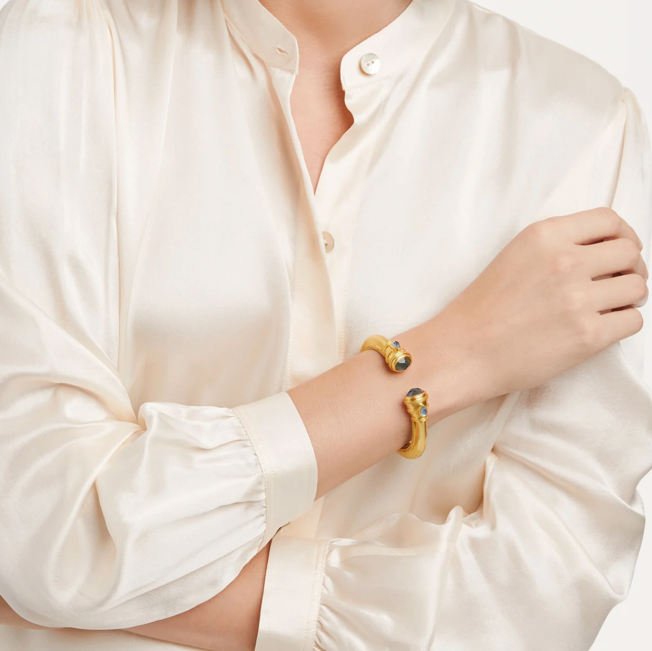 Julie Vos Cannes Demi Cuff, Iridescent Emerald Green
