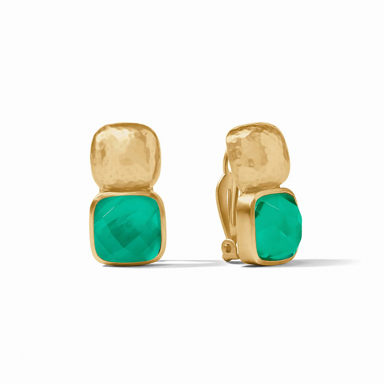 Julie Vos Catalina Clip Earring, Iridescent Emerald Green