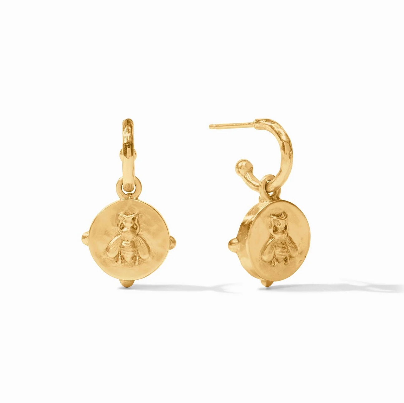 Julie Vos Honeybee Hoop & Charm Earring, Iridescent London Blue