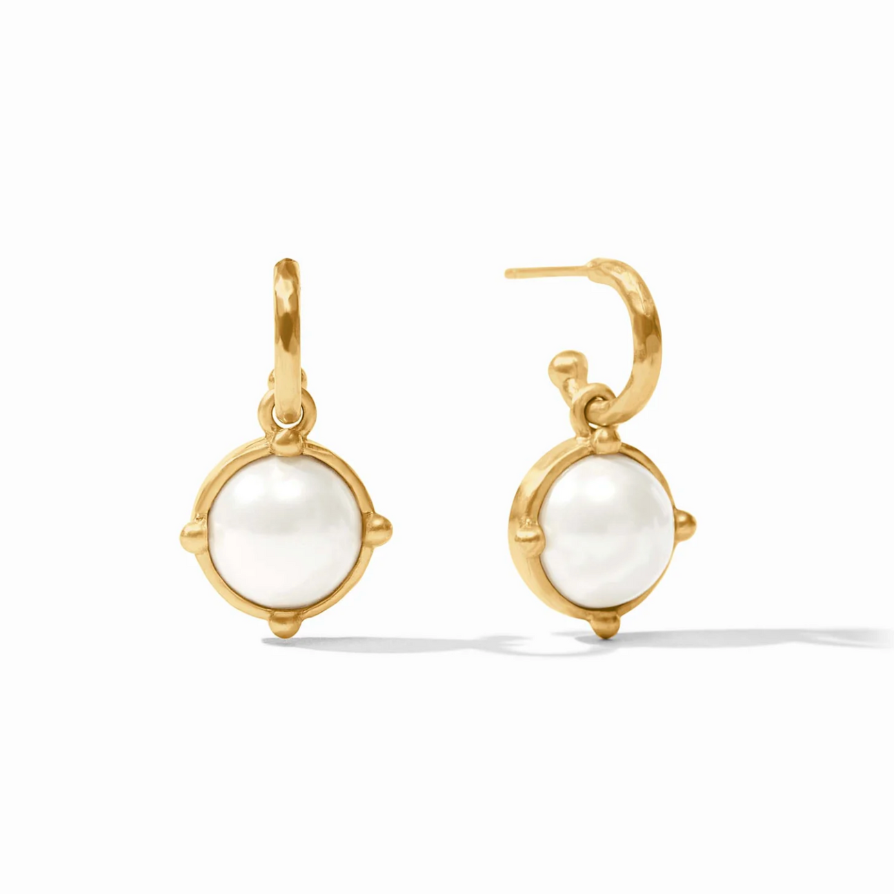 Julie Vos Honeybee Hoop & Charm Earring, Pearl