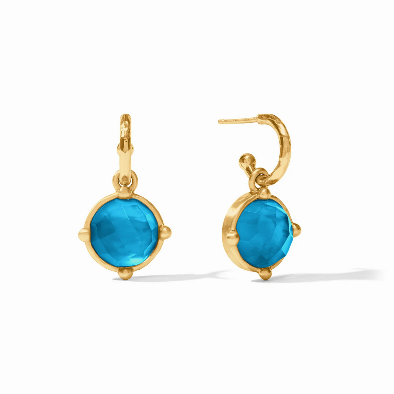Julie Vos Honeybee Hoop & Charm Earring, Iridescent London Blue