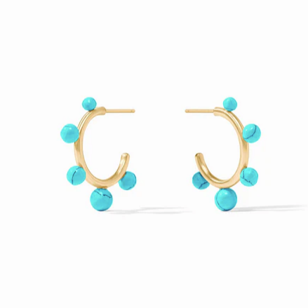 Julie Vos Hydra Stone Hoop, Turquoise Blue