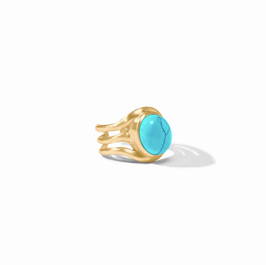 Julie Vos Wave Stone Ring, Turquoise Blue