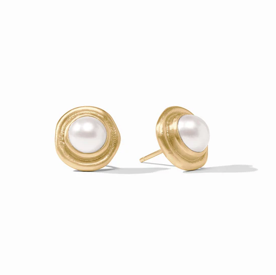 Julie Vos Wave Stone Stud, Pearl