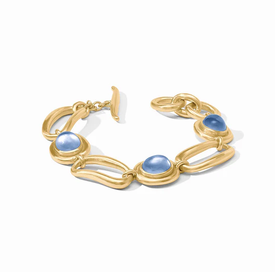 Julie Vos Wave Stone Bracelet, Iridescent Chalcedony Blue