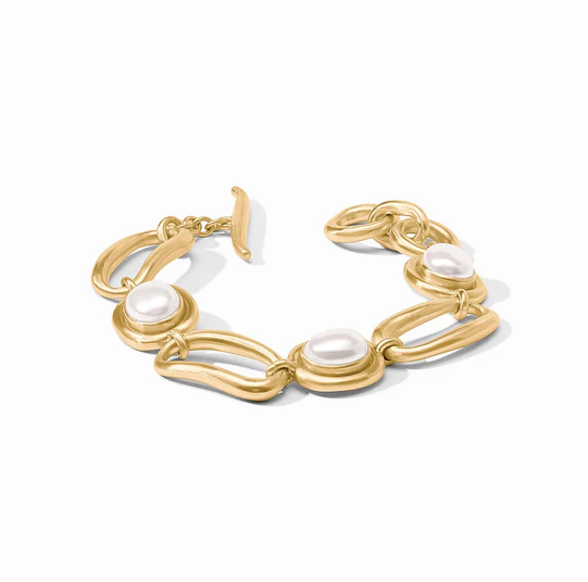 Julie Vos Wave Stone Bracelet, Pearl