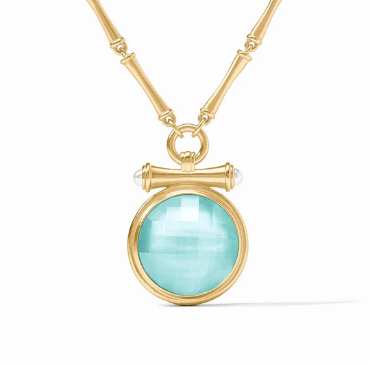 Julie Vos Bamboo Statement Necklace, Iridescent Bahamian Blue