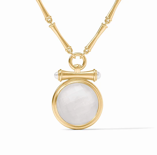 Julie Vos Bamboo Statement Necklace, Iridescent Clear Crystal