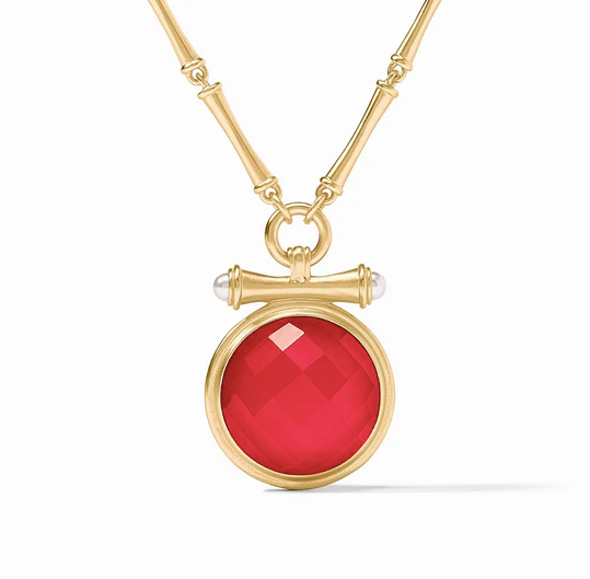 Julie Vos Bamboo Statement Necklace, Iridescent Strawberry