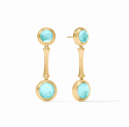 Julie Vos Bamboo Statement Earring, Iridescent Bahamian Blue