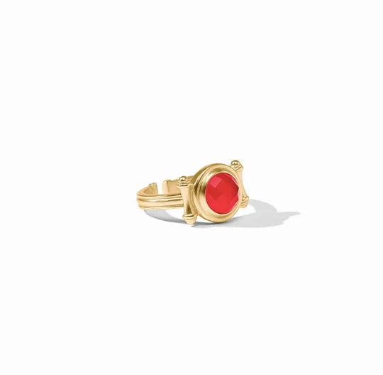 Julie Vos Bamboo Stone Ring, Iridescent Strawberry