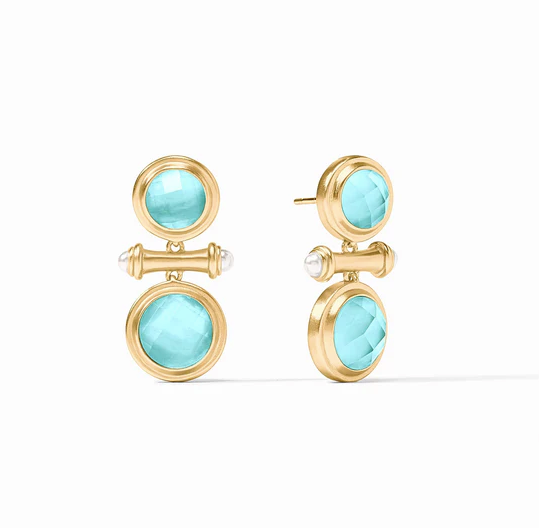 Julie Vos Bamboo Midi Earring,Iridescent Bahamian Blue