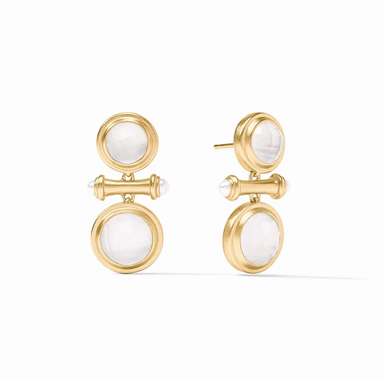 Julie Vos Bamboo Midi Earring, Iridescent Clear Crystal