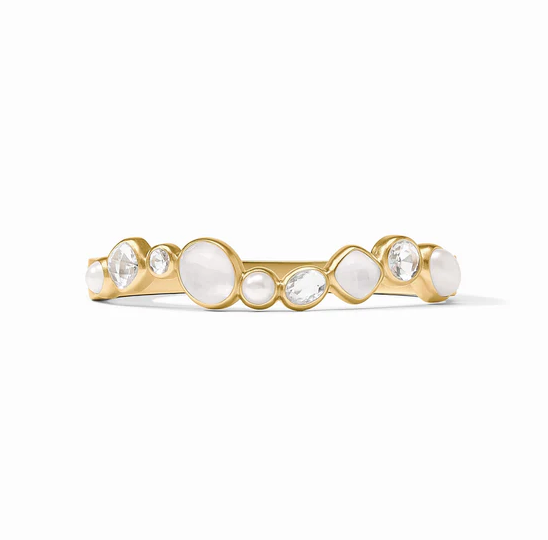 Julie Vos Kaleidoscope Hinge Bangle, Iridescent Clear Crystal