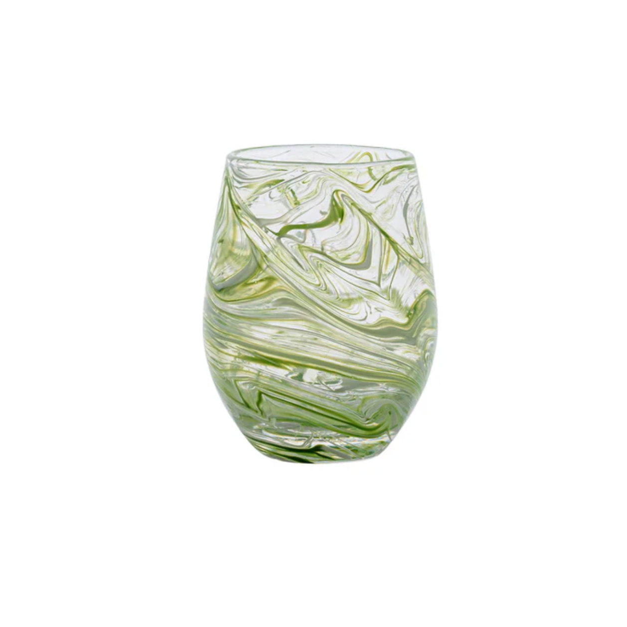 Juliska Puro Stemless Wine Glass, Green