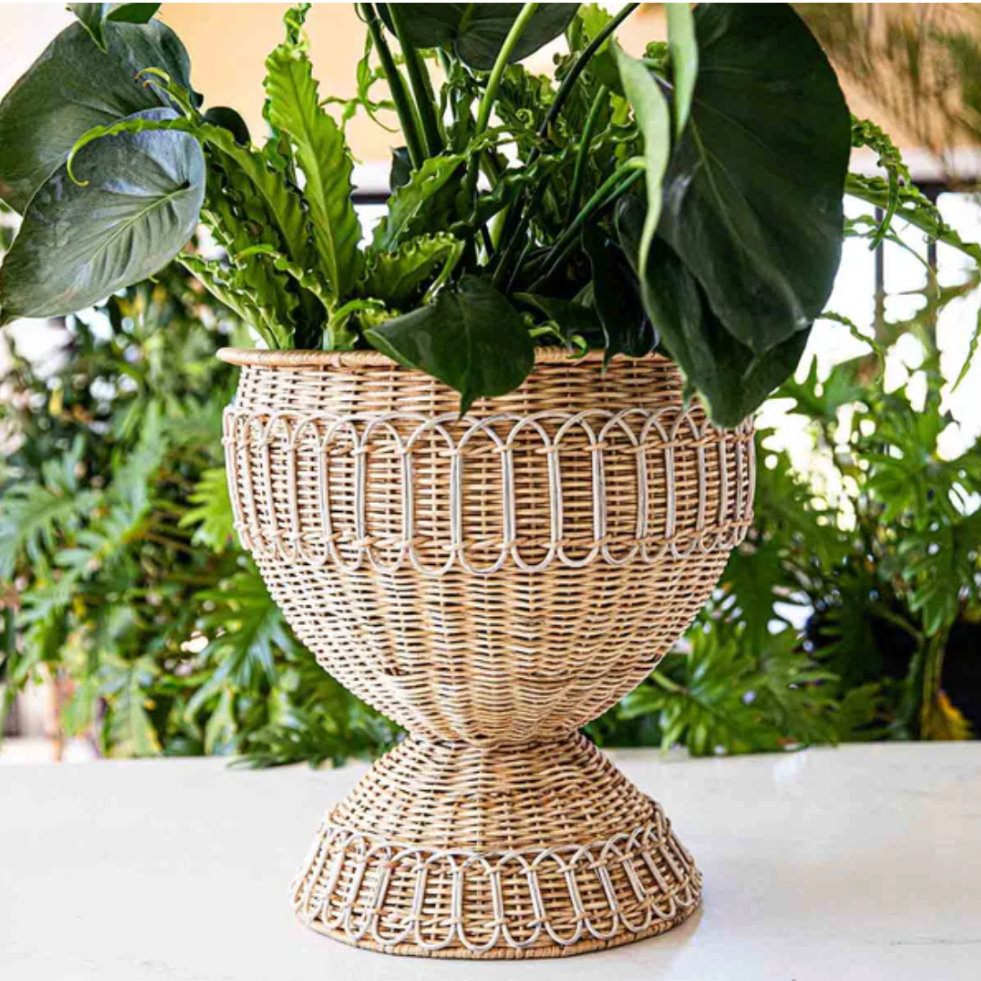 Juliska Provence Rattan Whitewash Urn