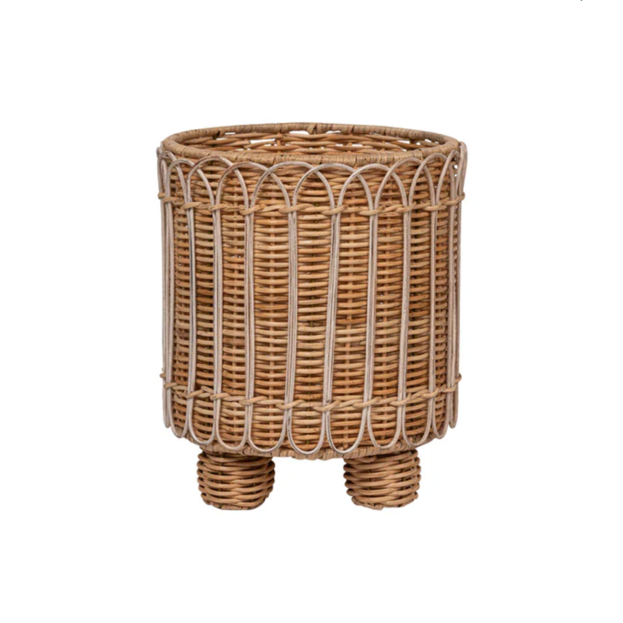 Juliska Provence Rattan Whitewash Round Planter