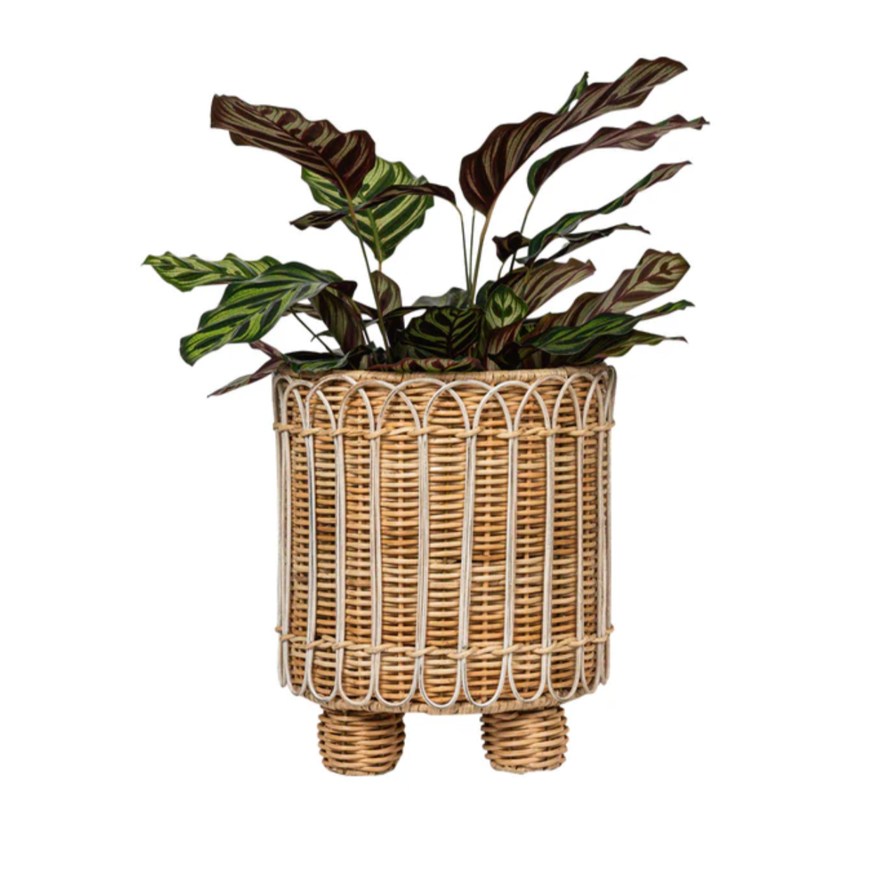 Juliska Provence Rattan Whitewash Round Planter