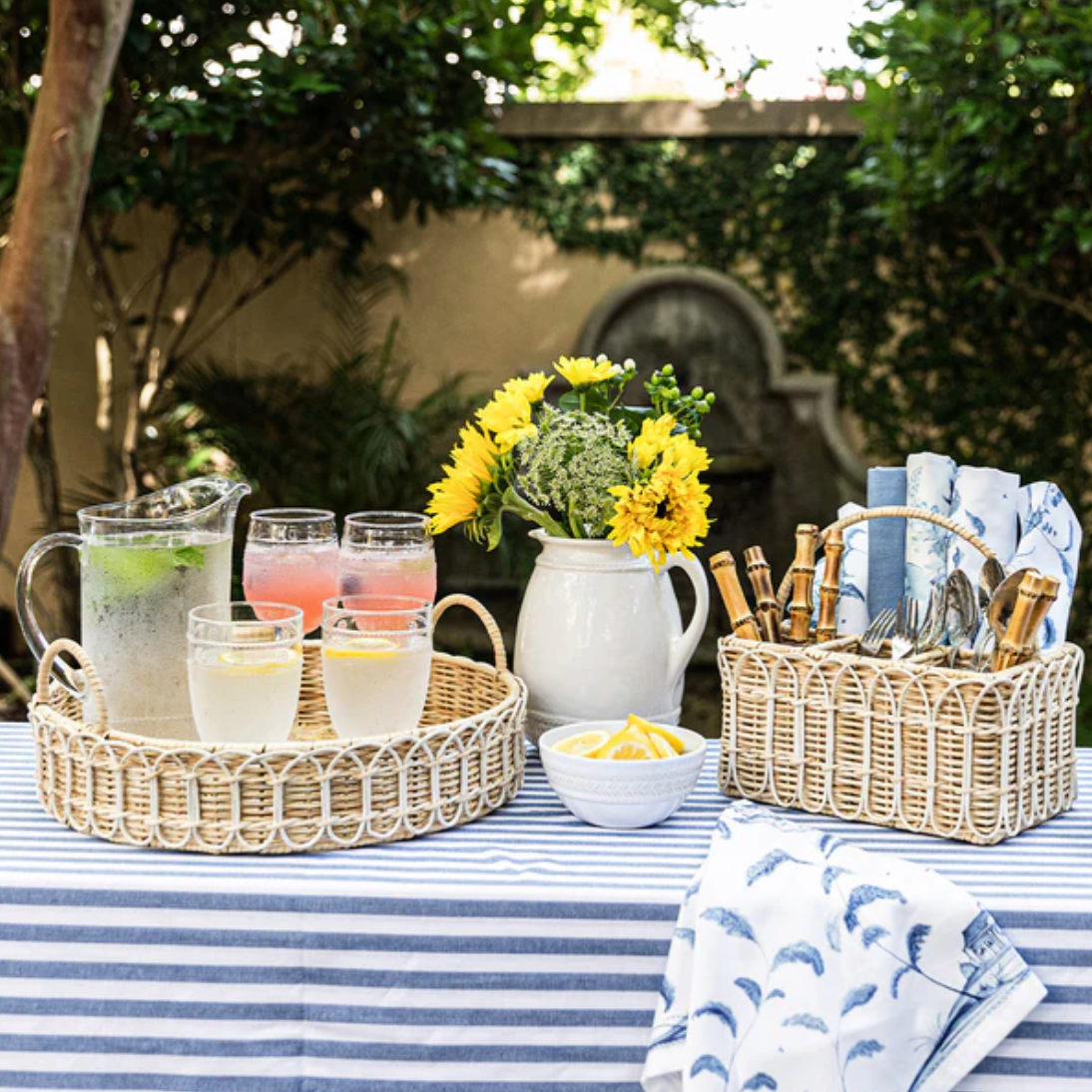 Juliska Provence Rattan Whitewash 16" Circular Tray