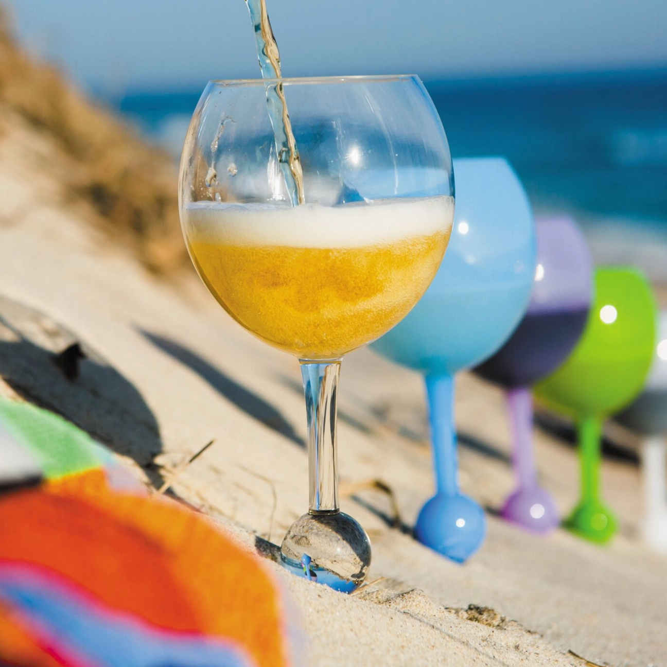 White Sand Round Beach Glass