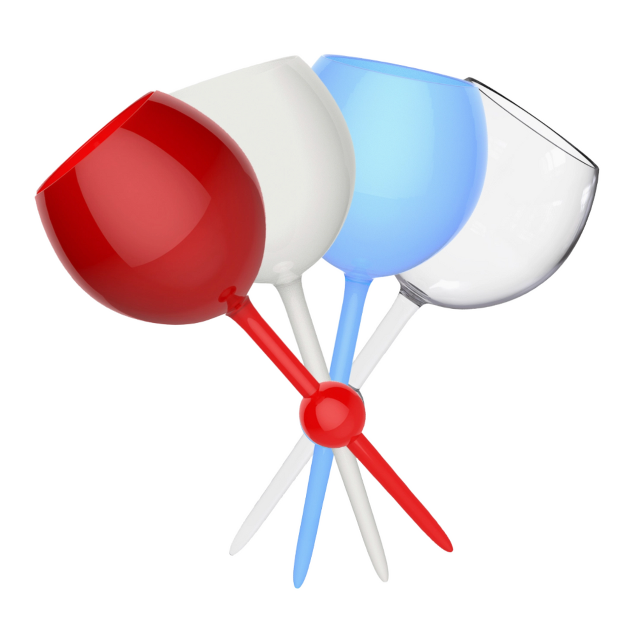 Red, White, and Blue Beach Glass Set