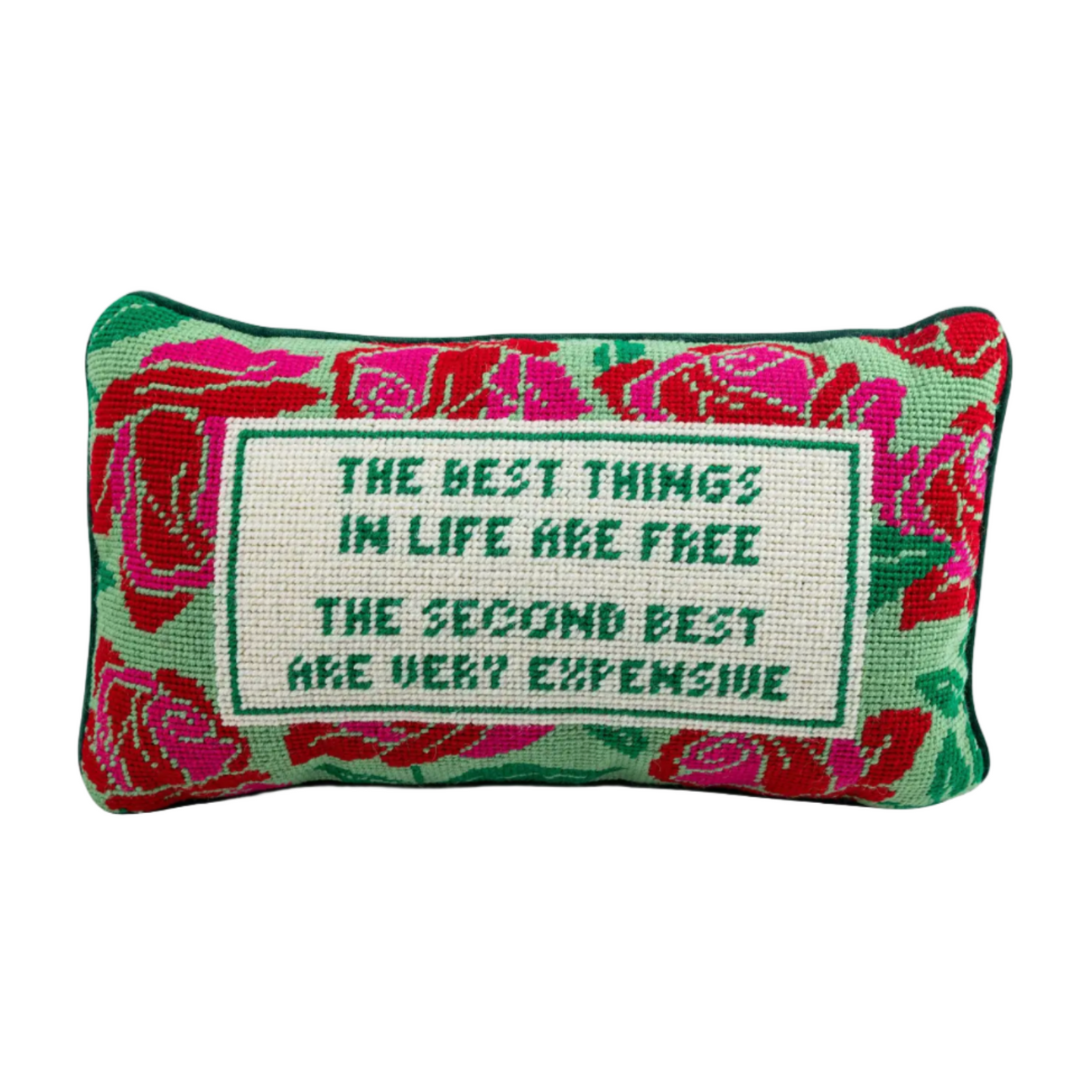 Best Things In Life Needlepoint Pillow