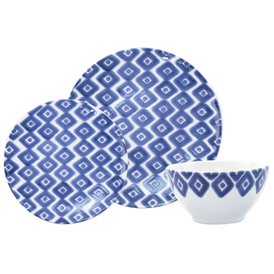 Vietri Santorini Diamond 3 Piece Place Setting