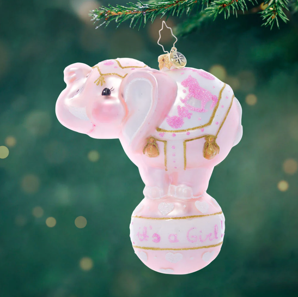 Christopher Radko Balancing Baby Girl Ornament