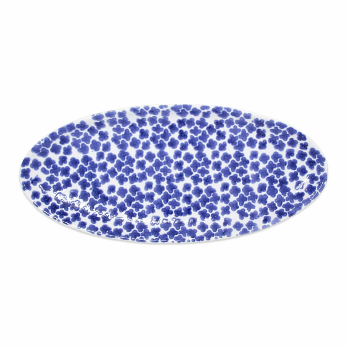 VIETRI Santorini Flower Narrow Oval Platter