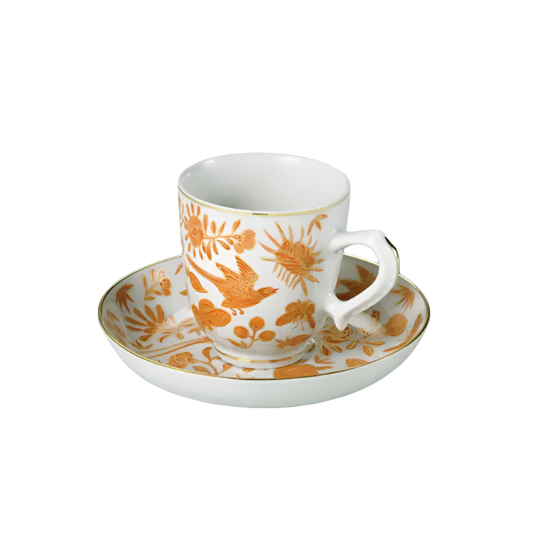 Mottahedeh Sacred Bird & Butterfly Demitasse Cup & Saucer