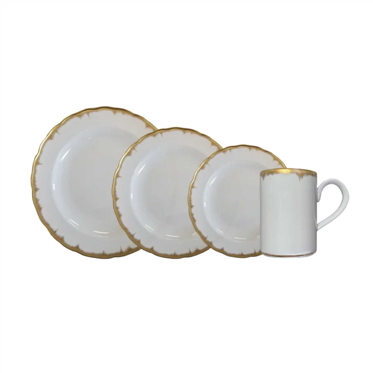 Mottahedeh Chelsea Feather Gold 4 Piece Place Setting