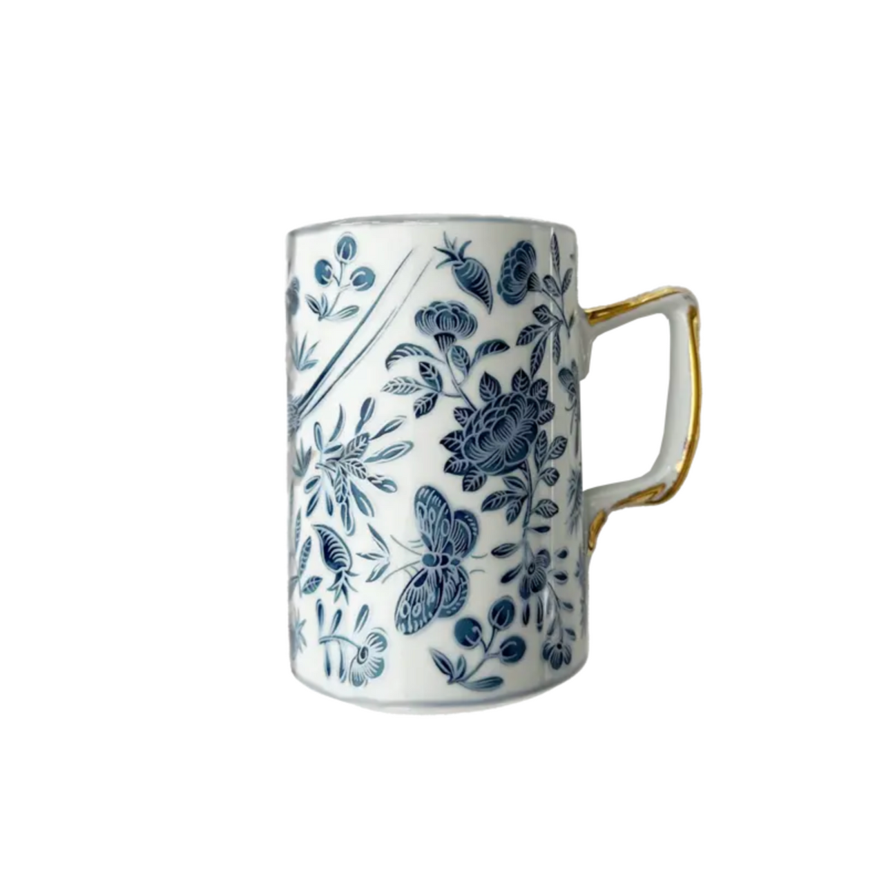 Mottahedeh Sacred Bird & Butterfly Blue Mug