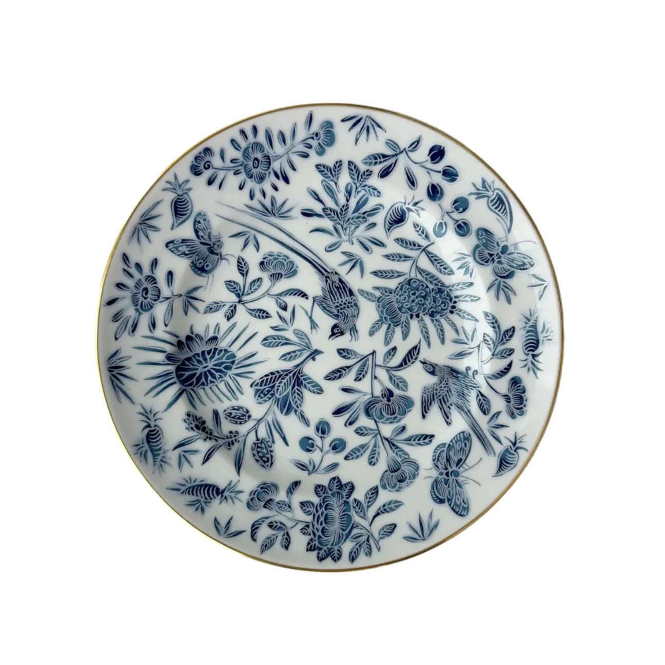 Mottahedeh Sacred Bird & Butterfly Blue Bread & Butter Plate