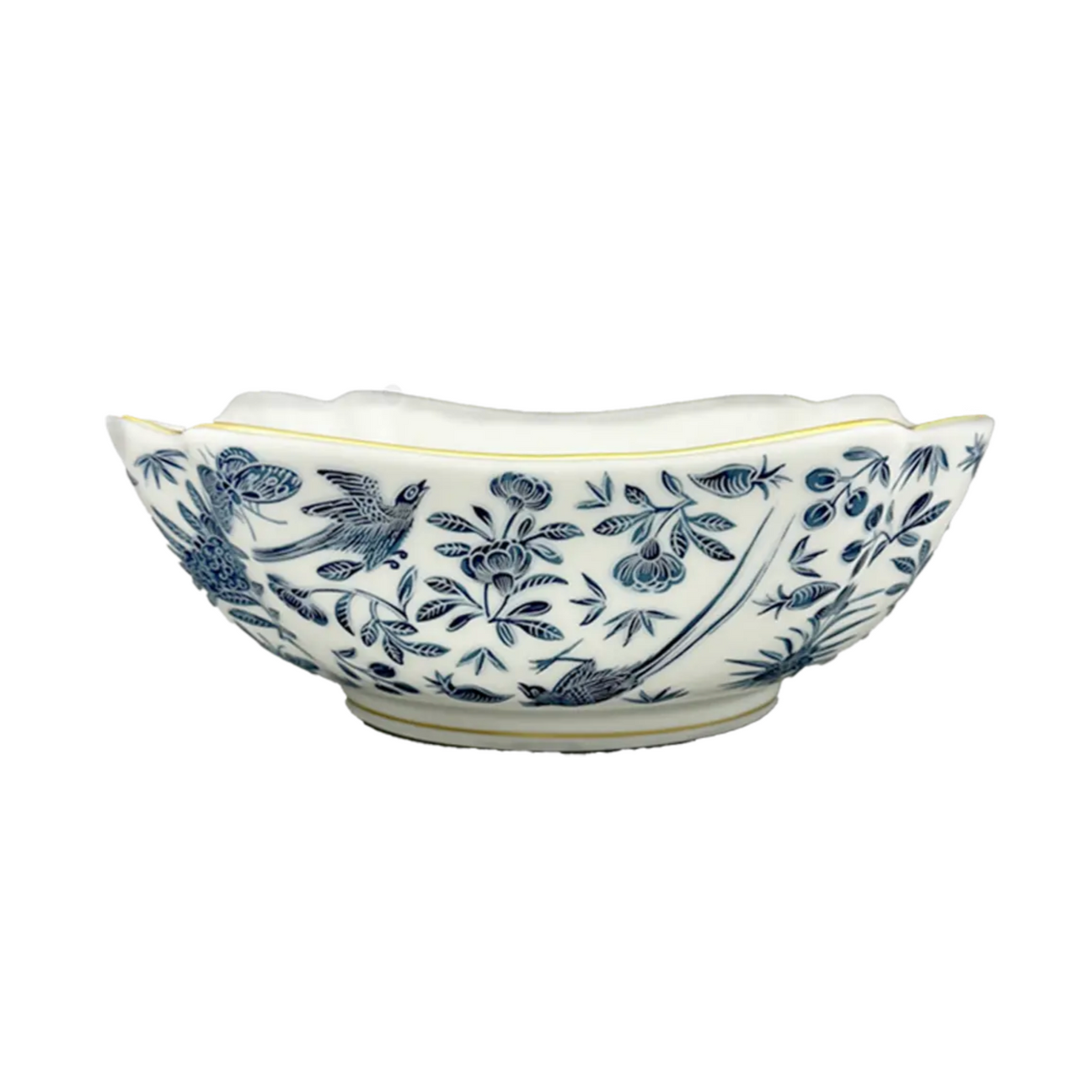 Mottahedeh Sacred Bird & Butterfly Blue Small Square Bowl