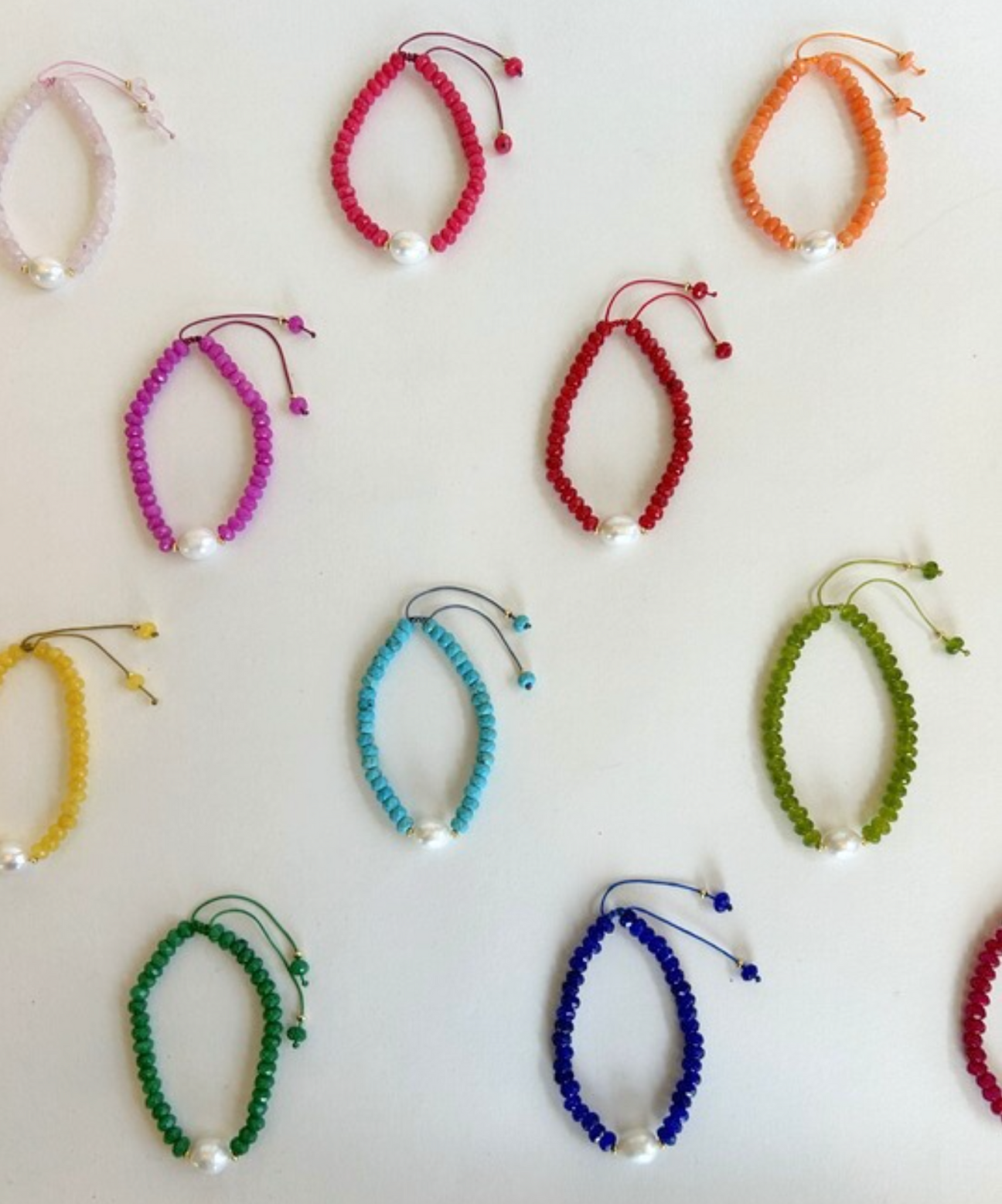 Creamsicle Jade & Pearl Bracelet