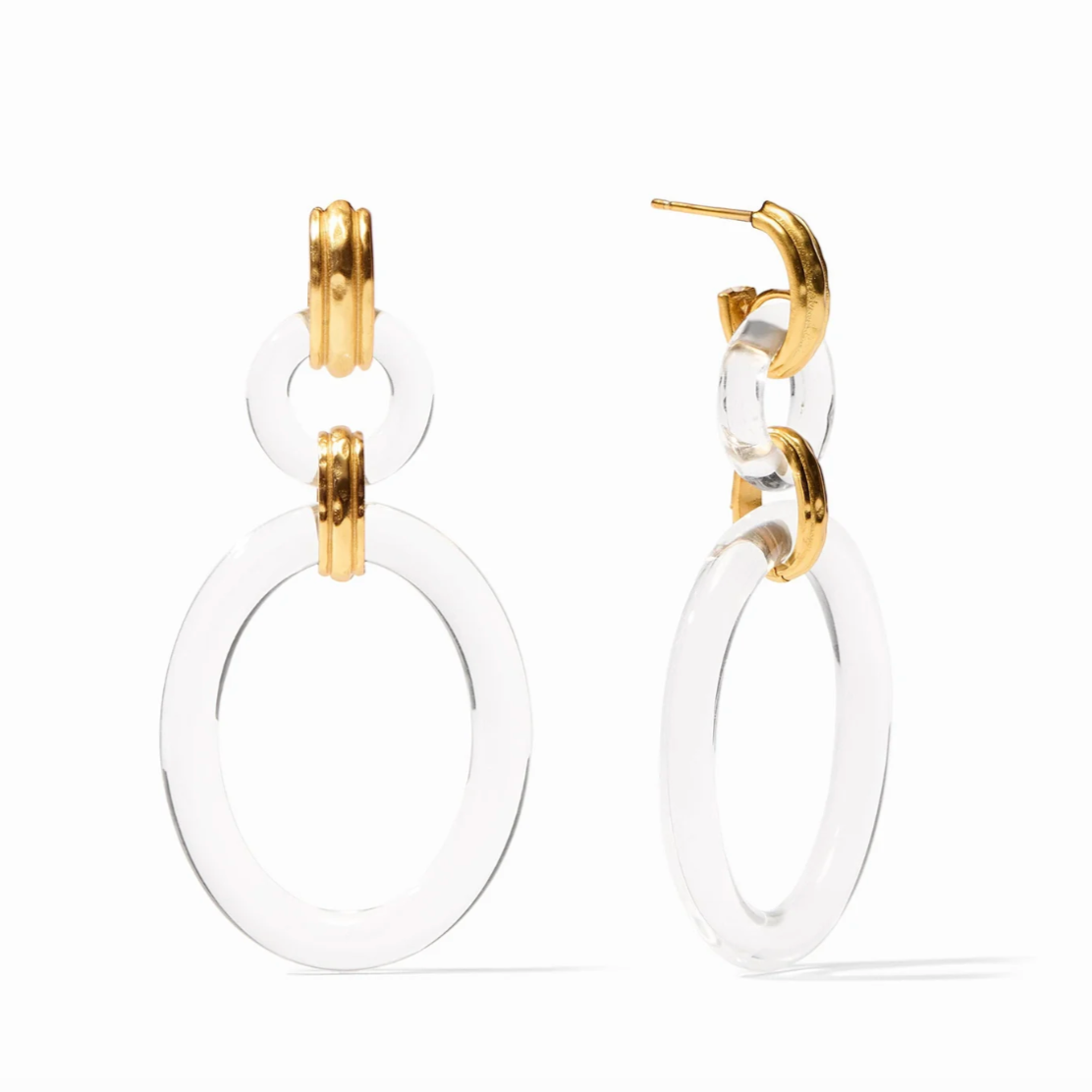 Julie Vos Madison Link Earring, Clear