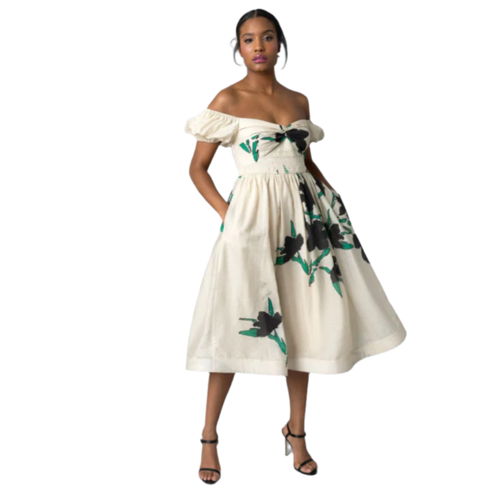 Hope for Flowers Off Shoulder Frock Dress