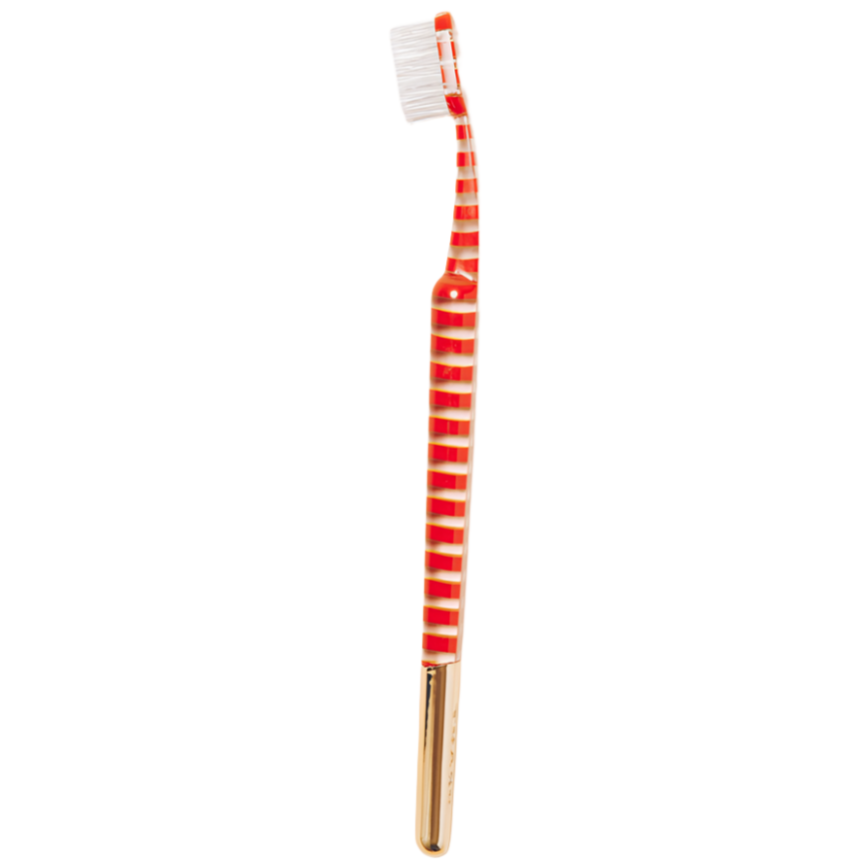 Red & White Striped Trask Toothbrush