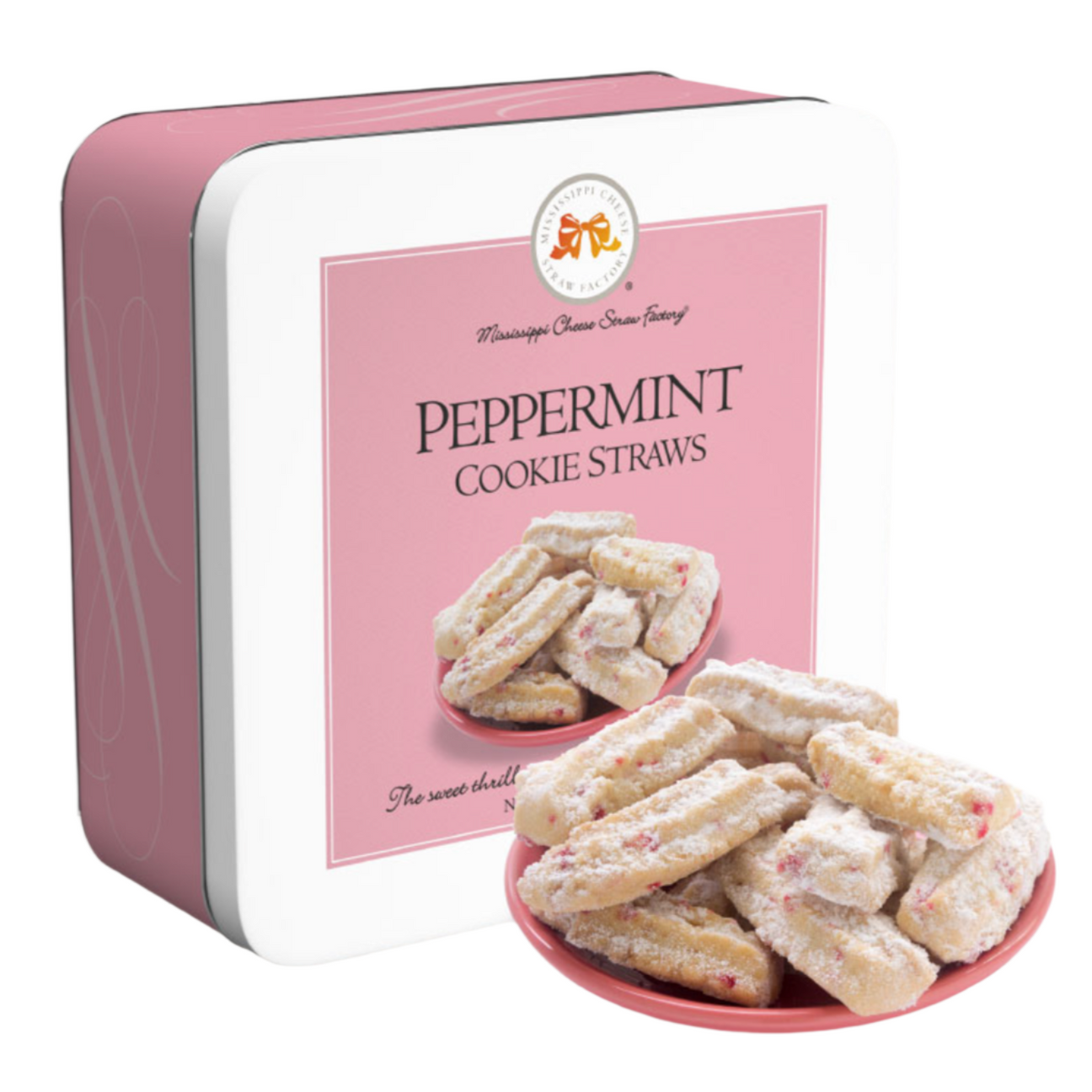 Peppermint Cookie Mississippi Straws 10 Oz Tin