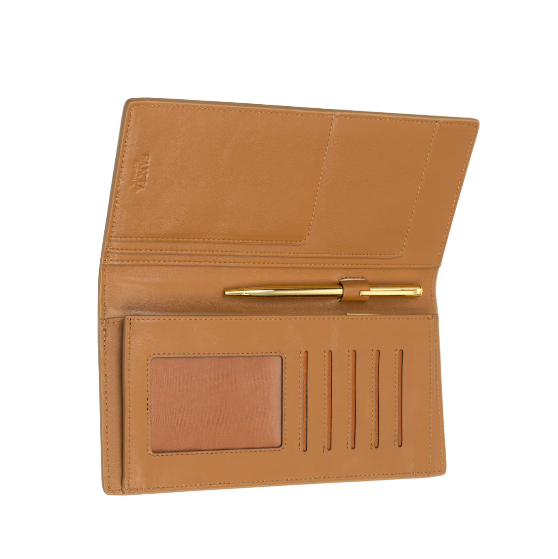 The Farro Travel Wallet in Latte