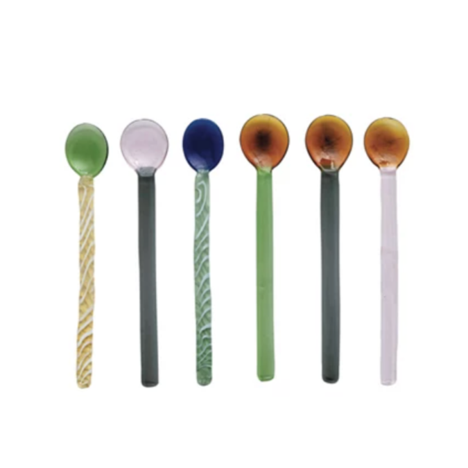 Handmade Glass Spoons, Set of 6