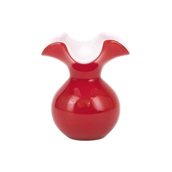 VIETRI Hibiscus Glass Red Bud Vase