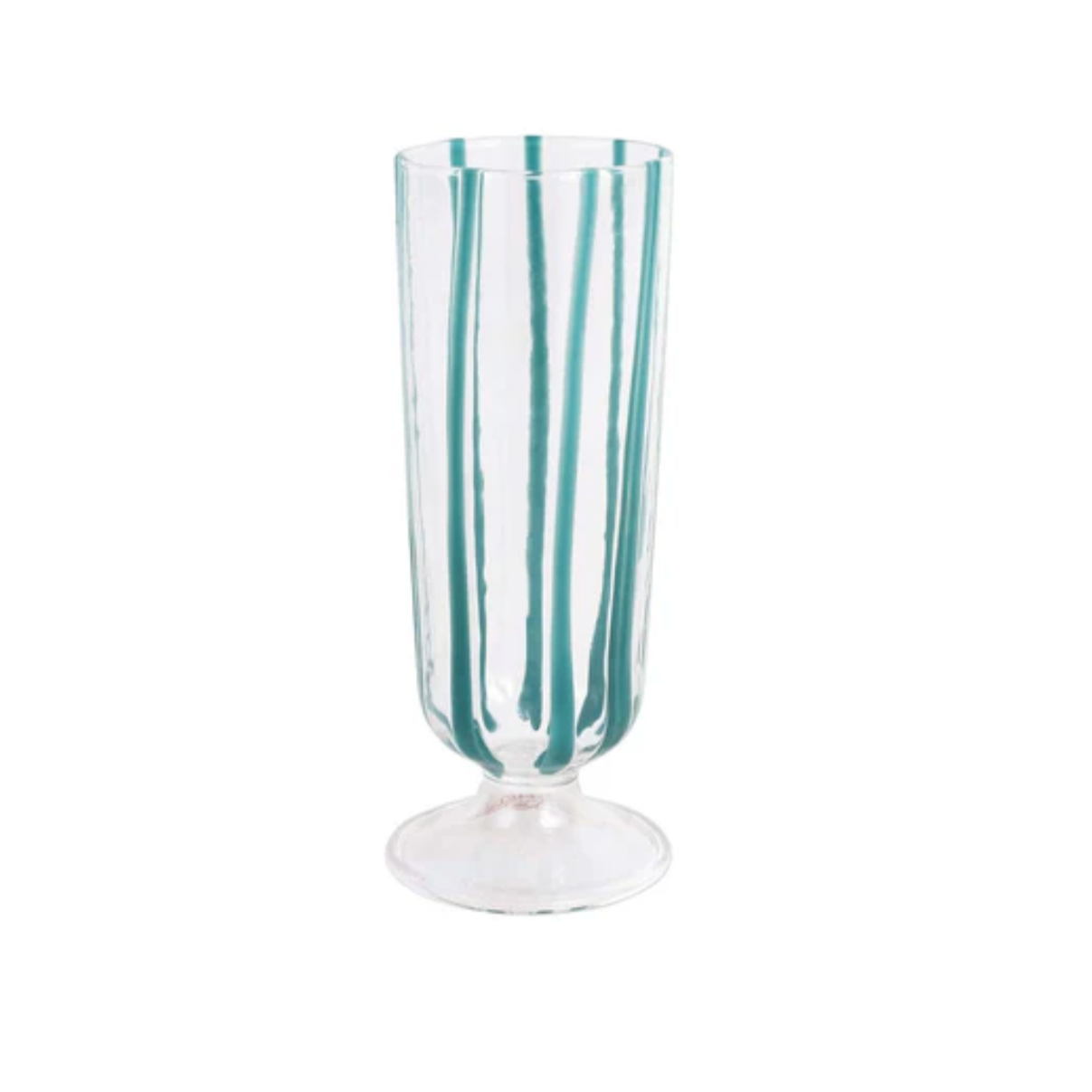 VIETRI Nuovo Stripe Teal Champagne Glass