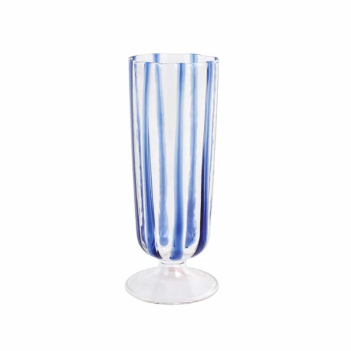VIETRI Nuovo Stripe Blue Champagne Glass