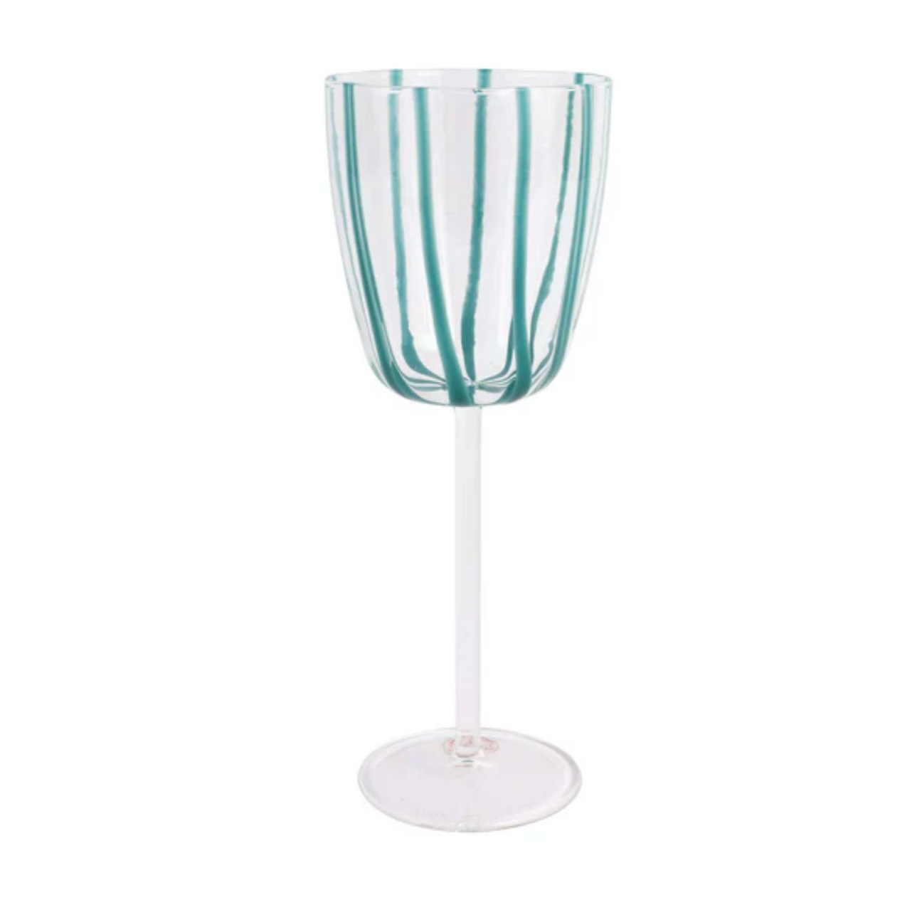 VIETRI Nuovo Stripe Teal Wine Glass