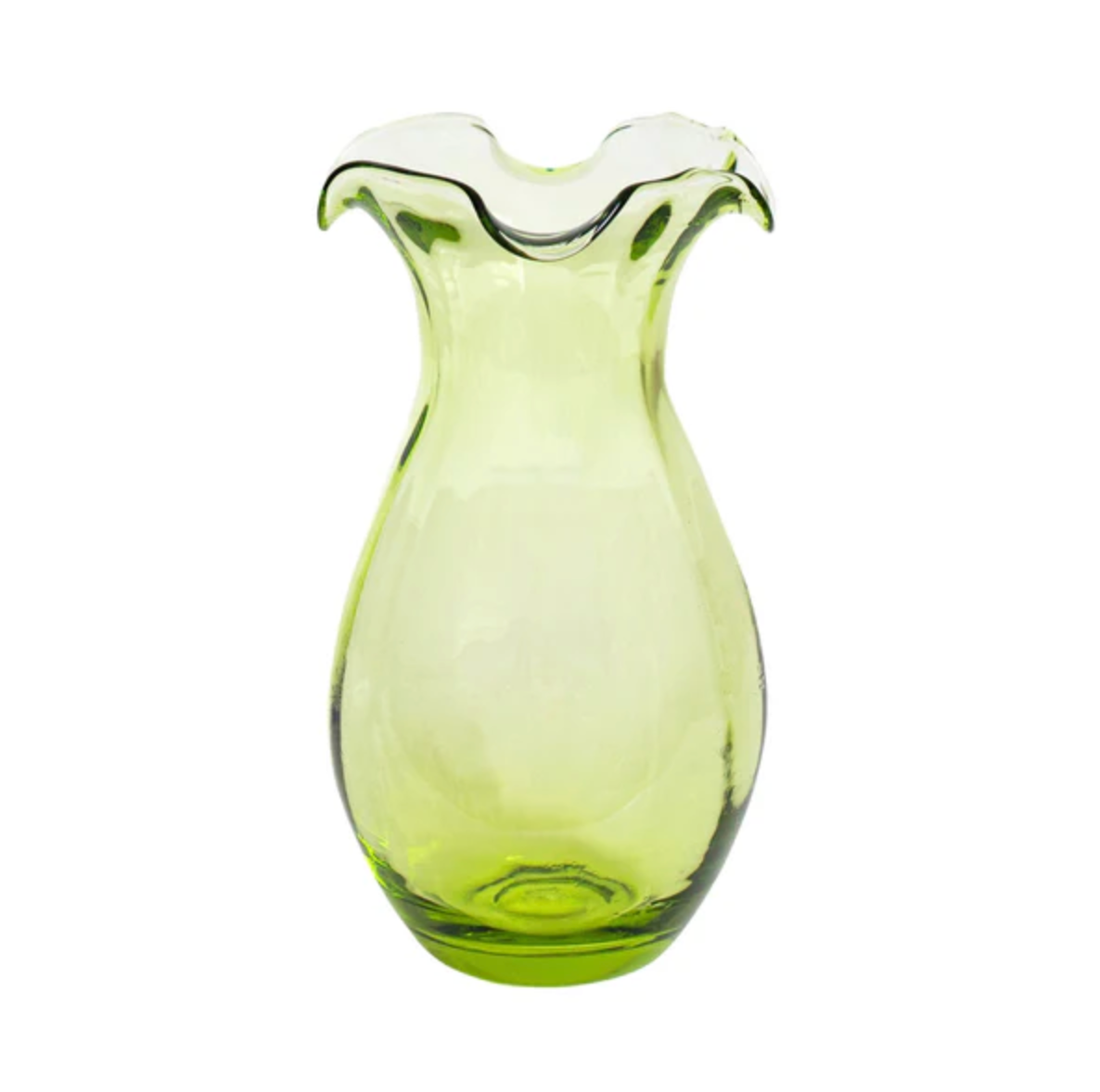 VIETRI Hibiscus Green Vertical Fluted Vase, Small