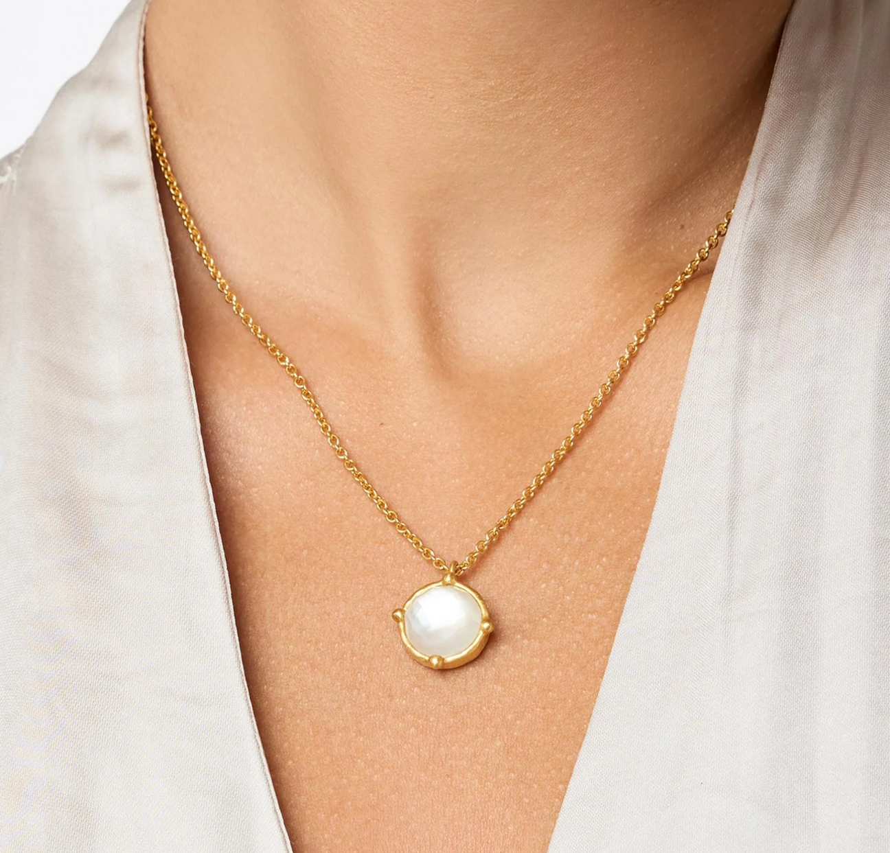 Julie Vos Honeybee Solitaire Necklace, Turquoise Blue